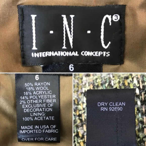 INC Mermaid Green Tweed Ruffle Skirt 6 - Picture 5 of 7